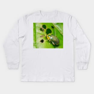 Unique and organic photo of a leaf beetle Kids Long Sleeve T-Shirt